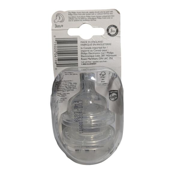 Philips Avent 2 Count Medium Flow Anti-Colic Baby Bottle Nipple 3M+ ~ NEW SEALED - Picture 4 of 4